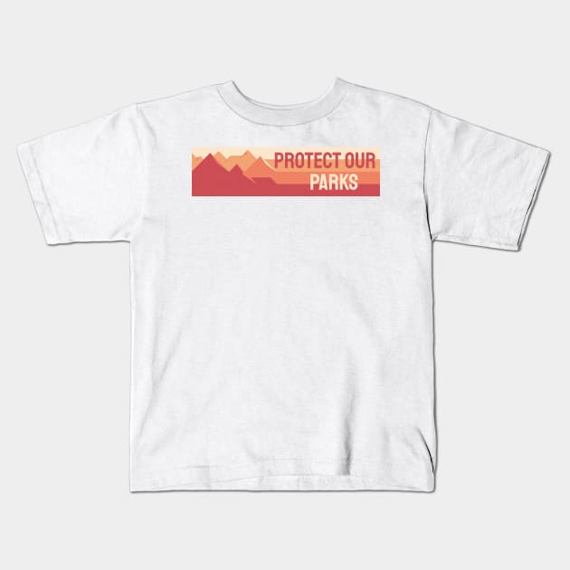 Protect our Mountains Kids T-Shirt by TexasToons